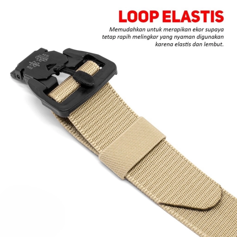 Product image KAHASIL - Ikat Pinggang Sabuk Gesper Pria Nylon Kanvas Tactical Military Panjang 120cm KHBELT40 all variant Cream